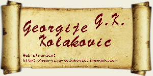Georgije Kolaković vizit kartica